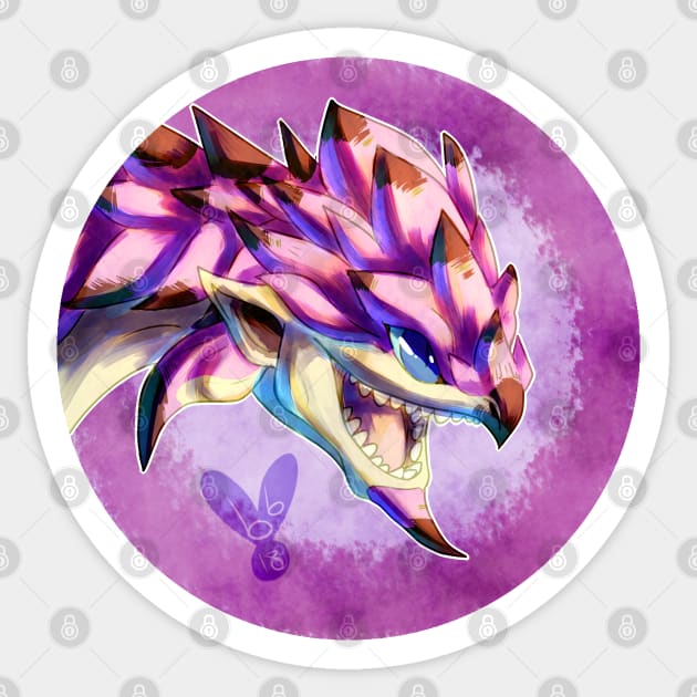 Huntable Monsters - Pink Rathian Sticker by BeatBawksStudio